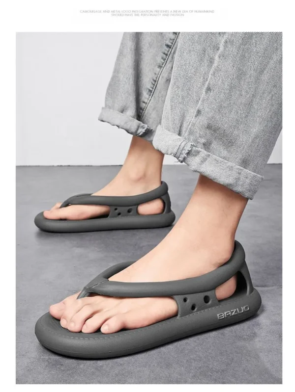 Unisex Comfort Walking Flip Flops Bazuo Slides Sandals - Image 4