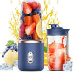 6 Blate Rechargeable Portable Electric Fruit Juicer - Smoothie Maker- Blender Machine - Image 2