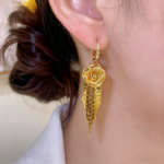 Luxury Rose Flower Pendant Necklace & Earring Combo - Image 3