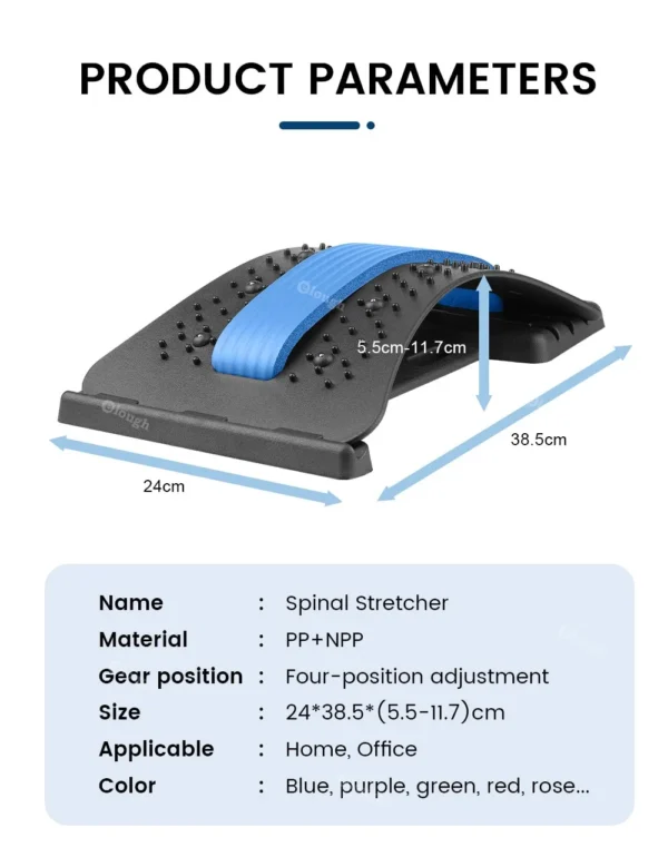 Magnetotherapy Multi-Level Adjustable Back Massager Stretcher Waist Neck Fitness Lumbar Cervical Spine Support Pain Relief - Image 3