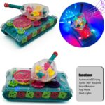 Tipmant Electric Tank Toy Electronic Vehicle Car Auto Driving, Transparent Gears, Music, Luminous Lights, Baby Toddler Kids Birthday Gifts - Image 2