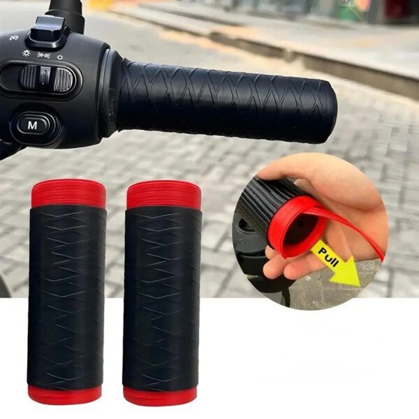 1 Pair - Smart Universal Silicone Handlebar Grip Covers- Black - Image 1