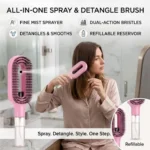 2-in-1 Detangler Brush for Frizz Control Hair Brush with Water Spray
