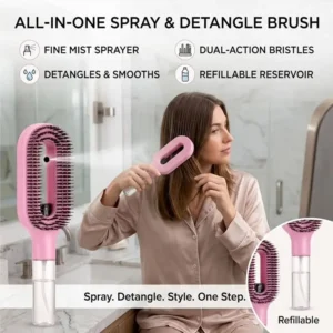 2-in-1 Detangler Brush for Frizz Control Hair Brush with Water Spray