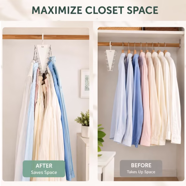 5 PC Multifunctional 360° Rotate Save Space V-Shaped Clothes Rack 10-Hook Design - Image 2