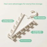 2 PC Multifunctional 360° Rotate Save Space V-Shaped Clothes Rack 10-Hook Design - Image 7