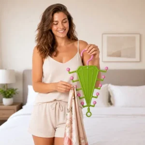 3 PC Multifunctional 360° Rotate Save Space V-Shaped Clothes Rack 10-Hook Design