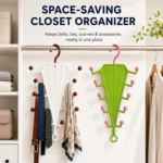 2 PC Multifunctional 360° Rotate Save Space V-Shaped Clothes Rack 10-Hook Design - Image 3