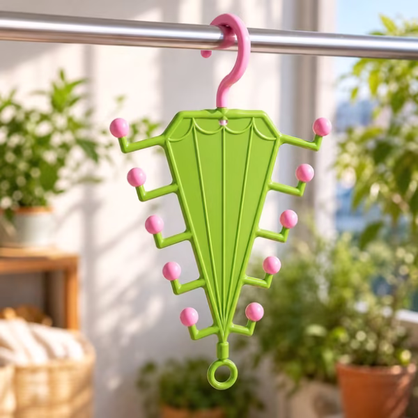 2 PC Multifunctional 360° Rotate Save Space V-Shaped Clothes Rack 10-Hook Design - Image 2