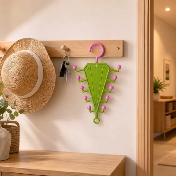2 PC Multifunctional 360° Rotate Save Space V-Shaped Clothes Rack 10-Hook Design - Image 3