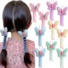 8 Pcs Butterfly Telephone Wire Hair Bands for Kids Girls Colorful Butterfly Spiral Hair Ties Phone Cord for Kids Butterfly Braided Ponytail Hair Bands Faquan-8 (8 PCS Butterfly) - Image 7